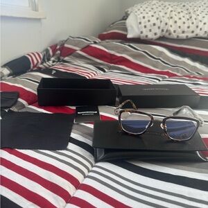Chrome Hearts Tortoiseshell Frame Sunglasses with Blue Lenses
